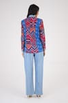 Betrue_Multi Color Cotton Embroidery, Mirrors, Fringe Open Neck Artful Chaos Jacket _Online_at_Aza_Fashions