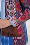 Buy_Betrue_Multi Color Cotton Embroidery, Mirrors, Fringe Open Neck Artful Chaos Jacket 