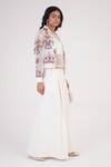 Shop Betrue White Organza Embroidery Crew Neck Artisan Bomber Jacket Online at Aza Fashions Shop_Betrue_White Organza Embroidery Crew Neck Artisan Bomber Jacket _Online_at_Aza_Fashions
