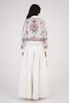 Betrue White Organza Embroidery Crew Neck Artisan Bomber Jacket Online at Aza Fashions Betrue_White Organza Embroidery Crew Neck Artisan Bomber Jacket _Online_at_Aza_Fashions