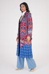Buy_Betrue_Multi Color Cotton Embroidery, Beads Collared Printed Legacy Long Jacket _Online_at_Aza_Fashions