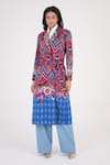 Buy_Betrue_Multi Color Cotton Embroidery, Beads Collared Printed Legacy Long Jacket _at_Aza_Fashions