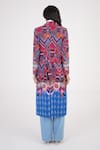 Betrue_Multi Color Cotton Embroidery, Beads Collared Printed Legacy Long Jacket _Online_at_Aza_Fashions