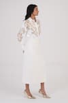 Shop_Betrue_White Cotton, Poplin Embroidery, Cut Work Collared Feathered Gold Shirt _Online_at_Aza_Fashions