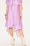 Linetribe_ Purple Viscose, Silk Collared Auralis Asymmetric Shirt Dress Online at Aza Fashions Linetribe__Purple Viscose, Silk Collared Auralis Asymmetric Shirt Dress _Online_at_Aza_Fashions