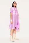 Buy Linetribe_ Purple Viscose, Silk Collared Auralis Asymmetric Shirt Dress Online at Aza Fashions Buy_Linetribe__Purple Viscose, Silk Collared Auralis Asymmetric Shirt Dress _Online_at_Aza_Fashions