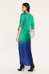 Shop_Linetribe__Green Viscose, Satin Beads, Sequins Round Neck Voidra Top With Ombre Skirt _at_Aza_Fashions