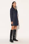 Linetribe__Blue Denim V-neck, Collared Crythos Jacket Dress _Online_at_Aza_Fashions
