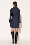 Shop_Linetribe__Blue Denim V-neck, Collared Crythos Jacket Dress _at_Aza_Fashions