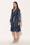 Shop_Linetribe__Blue Denim V-neck Nyvora Embellished Trench Dress _Online_at_Aza_Fashions