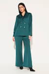 Buy_Linetribe__Emerald Green Crepe Beads Solira Embellished Blazer With Pant _at_Aza_Fashions