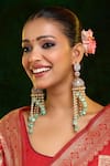 Buy_Ruby Raang_Multi Color Pearls, Stones, Beads Diamond And Jhumka Earrings _at_Aza_Fashions