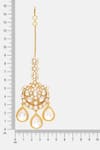 Buy_Ruby Raang_Gold Plated Kundan Drops Chand Maangtikka _Online_at_Aza_Fashions