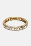 Ruby Raang_Gold Plated Stones, Crystals, Rhinestones Kundan Studded Bracelet _at_Aza_Fashions
