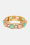Ruby Raang Multi Color Gemstones, Stones, Rhinestones Kundan Studded Bracelet at Aza Fashions Ruby Raang_Multi Color Gemstones, Stones, Rhinestones Kundan Studded Bracelet _at_Aza_Fashions