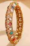 Buy_Ruby Raang_Multi Color Stones, Crystals Kundan Studded Bracelet _at_Aza_Fashions