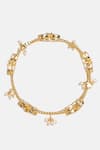 Buy_Ruby Raang_Gold Plated Stones, Pearls Floral Kundan Bracelet _Online_at_Aza_Fashions