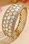 Shop_Ruby Raang_Gold Plated Stones, Rhinestones Kundan Embellished Bracelet _at_Aza_Fashions