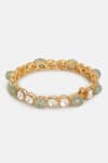 Buy_Ruby Raang_Green Stones, Kundan Studded Bangle _Online_at_Aza_Fashions