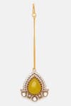 Ruby Raang Yellow Stones, Pearls, Crystals And Moissanite Embellished Necklace Set Online at Aza Fashions Ruby Raang_Yellow Stones, Pearls, Crystals And Moissanite Embellished Necklace Set _Online_at_Aza_Fashions