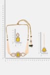 Buy Ruby Raang Yellow Stones, Pearls, Crystals And Moissanite Embellished Necklace Set Online at Aza Fashions Buy_Ruby Raang_Yellow Stones, Pearls, Crystals And Moissanite Embellished Necklace Set _Online_at_Aza_Fashions