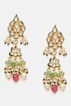 Buy Ruby Raang Multi Color Stones, Pearls, Beads Long Kundan Necklace With Earrings Buy_Ruby Raang_Multi Color Stones, Pearls, Beads Long Kundan Necklace With Earrings