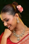 Buy_Ruby Raang_Gold Plated Kundan Necklace With Earrings _at_Aza_Fashions