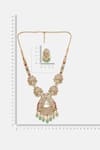 Ruby Raang Multi Color Stones, Pearls, Beads Long Kundan Heavy Maharani Necklace Set Online at Aza Fashions Ruby Raang_Multi Color Stones, Pearls, Beads Long Kundan Heavy Maharani Necklace Set _Online_at_Aza_Fashions