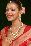 Buy_Ruby Raang_Gold Plated Stones Meenakari Kundan Layered Necklace Set _at_Aza_Fashions