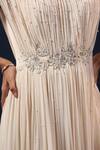 Buy_K-Anshika_Off White Georgette Beads, Sequins, Embroidery High Neck Embellished Gown _Online_at_Aza_Fashions