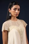 Buy_K-Anshika_Off White Crepe Pearls, Beads Round Neck Embellished Gown _Online_at_Aza_Fashions