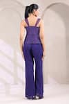 Shop_K-Anshika_Purple Georgette Sequins, Beads V-neck, Sweetheart Embellished Corset With Pant _at_Aza_Fashions