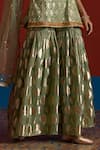 Buy_Mustard Moon By Neyha And Vrinda_Green Chanderi, Net Pearls, Zari, Foil Printing, Banarasi Kurta Sharara Set _Online_at_Aza_Fashions