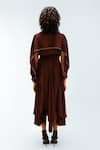 Shop Leh Studios Brown Viscose, Polyester, Crepe Collared, Polo Willa Handkerchief Hem Dress at Aza Fashions Shop_Leh Studios_Brown Viscose, Polyester, Crepe Collared, Polo Willa Handkerchief Hem Dress _at_Aza_Fashions
