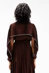 Buy Leh Studios Brown Viscose, Polyester, Crepe Collared, Polo Willa Handkerchief Hem Dress Buy_Leh Studios_Brown Viscose, Polyester, Crepe Collared, Polo Willa Handkerchief Hem Dress