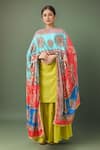 Buy_Naintara Bajaj_Multi Color Mirrors, Embroidery Multi-colored Printed Work Dupatta _at_Aza_Fashions