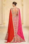 Buy_Arpita Mehta_Pink Organza, Net Embroidery, Mirrors, Metallic Thread, And Bridal Lehenga Set _Online_at_Aza_Fashions
