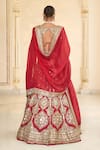 Buy_Arpita Mehta_Red Organza, Net Mirrors, Embroidery, Metallic Hand And Bridal Lehenga Set _Online_at_Aza_Fashions