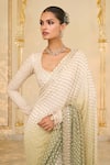Shop_Arpita Mehta_Off White Georgette Embroidery, Sequins, Zari Sweetheart Shaded Hand Star Set _Online_at_Aza_Fashions