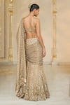 Shop_Arpita Mehta_Gold Tissue Embroidery, Mirrors, Zari Sweetheart Neck Hand Lehenga Set _at_Aza_Fashions
