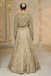 Shop_Arpita Mehta_Gold Tissue, Net Mirrors, Embroidery, Metallic Thread Sweetheart And Lehenga Set _at_Aza_Fashions