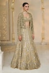 Buy_Arpita Mehta_Gold Tissue, Net Mirrors, Embroidery, Metallic Thread Sweetheart And Lehenga Set 
