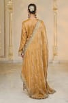 Shop_Arpita Mehta_Gold Tissue, Dupion Embroidery, Mirrors, Beads, Hand Long Kurta Churidar Set _at_Aza_Fashions