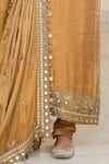 Arpita Mehta_Gold Tissue, Dupion Embroidery, Mirrors, Beads, Hand Long Kurta Churidar Set _Online_at_Aza_Fashions