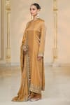 Buy_Arpita Mehta_Gold Tissue, Dupion Embroidery, Mirrors, Beads, Hand Long Kurta Churidar Set _Online_at_Aza_Fashions