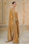 Arpita Mehta_Gold Tissue, Dupion Embroidery, Mirrors, Beads, Hand Long Kurta Churidar Set _at_Aza_Fashions