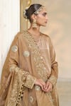 Arpita Mehta_Gold Tissue, Dupion Embroidery, Mirrors, Metallic Hand Kurta Churidar Set _Online_at_Aza_Fashions