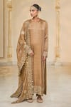 Buy_Arpita Mehta_Gold Tissue, Dupion Embroidery, Mirrors, Metallic Hand Kurta Churidar Set _Online_at_Aza_Fashions