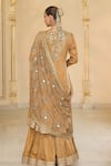 Shop_Arpita Mehta_Gold Tissue Embroidery, Mirrors, Hand Anarkali Sharara And Jaal Dupatta Set _at_Aza_Fashions