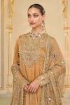 Buy_Arpita Mehta_Gold Tissue Embroidery, Mirrors, Hand Anarkali Sharara And Jaal Dupatta Set _Online_at_Aza_Fashions